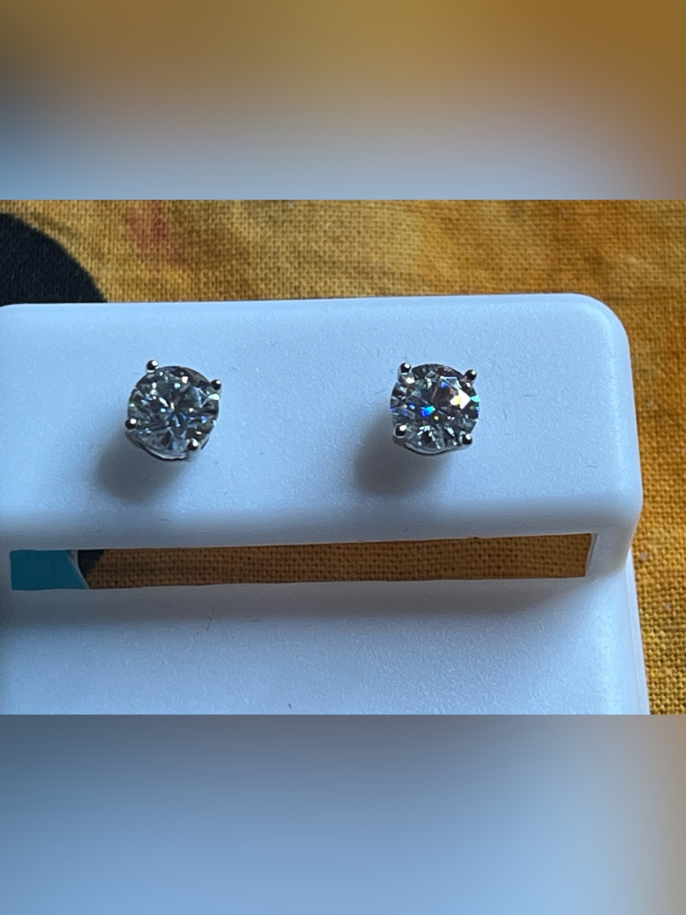 0.85 CTW Moissanite Cluster Stud Earrings 925 Sterling Silver DTP